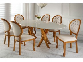 Conjunto Mesa de Jantar 3D Moveis Bella Canada com 06 Cadeiras 1.80 x 0.90 Oval